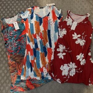 Amazon Women's Multicolor & Red Floral Mini Dress lot. Seven dresses total